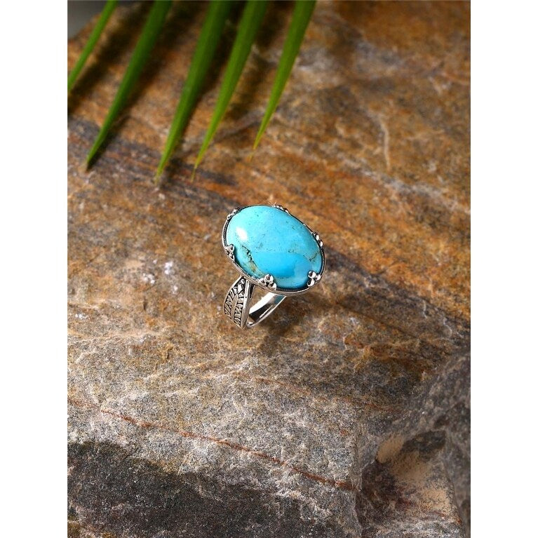 Premium Sterling Silver Blue Mohave Turquoise Ring – Ultimate Protection & Elegance