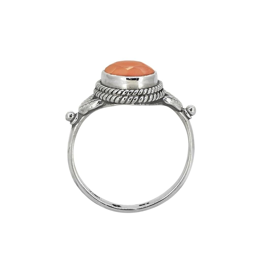 Premium Sterling Silver Carnelian Floral Ring - Ultimate Energy & Creativity Booster