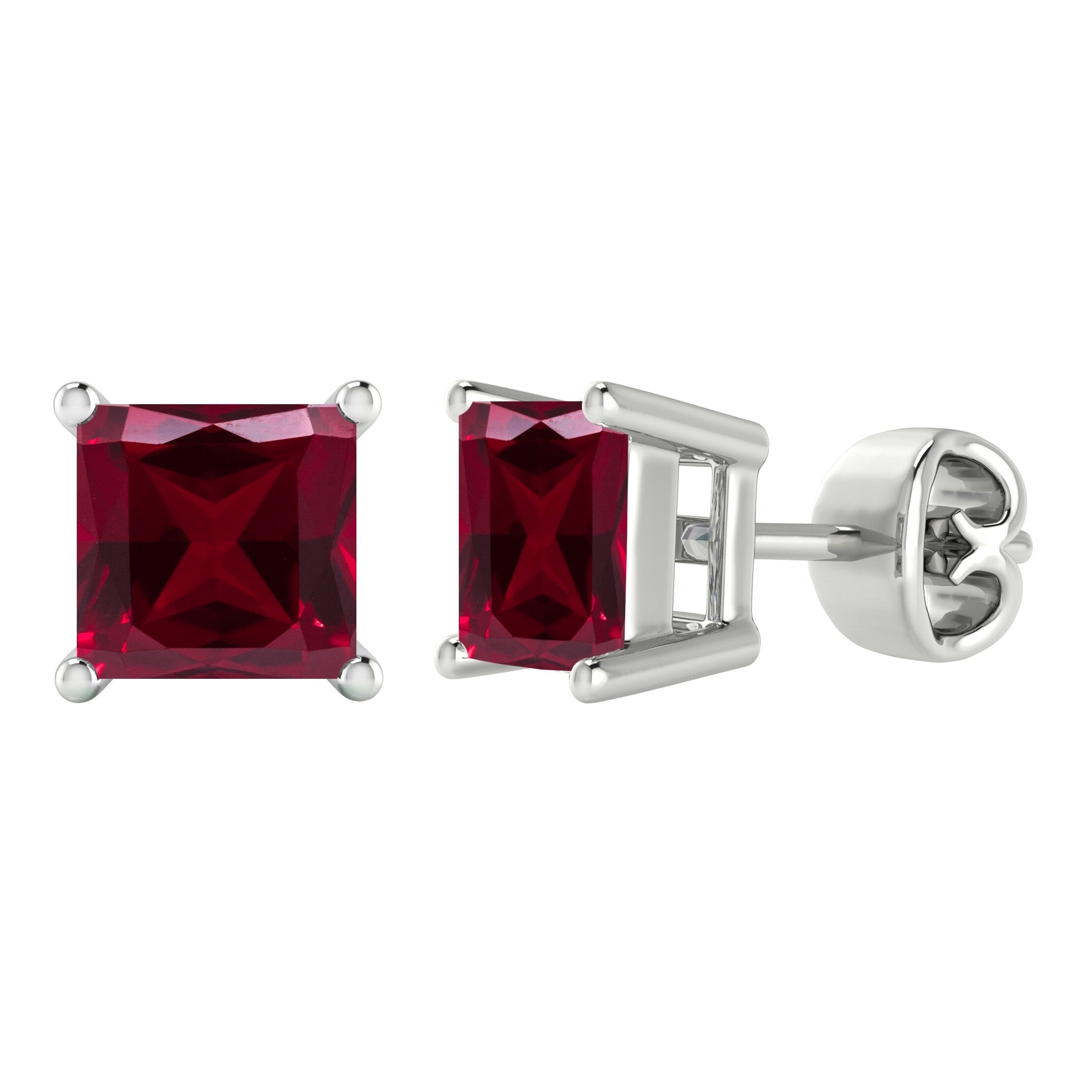 Premium V3 Jewelry Ruby Sterling Silver Pendant & Earrings Set - Ultimate Gift for July Birthdays