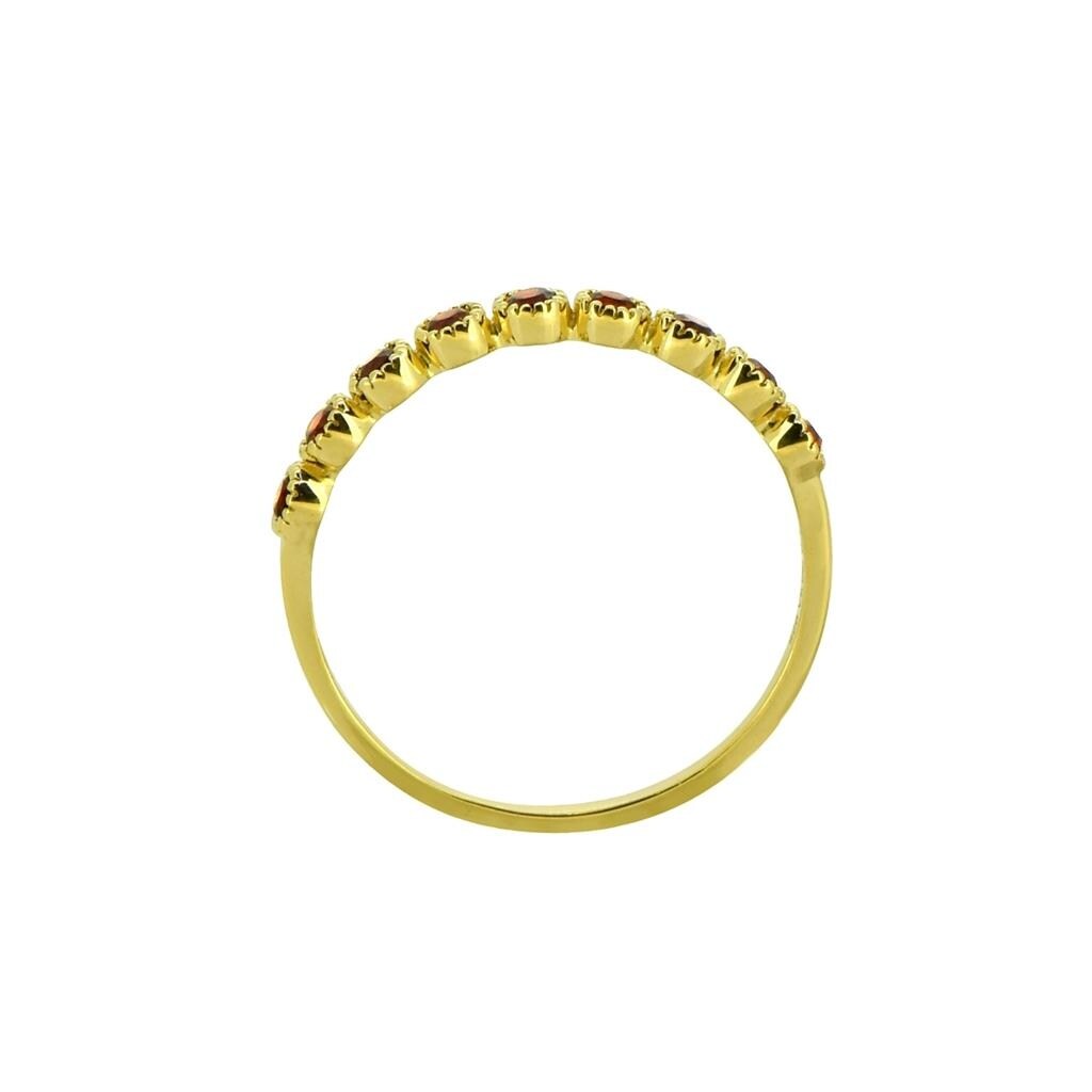 Premium YS Gems Gold Plated Garnet Band Ring - Ultimate Style for Every Occasion