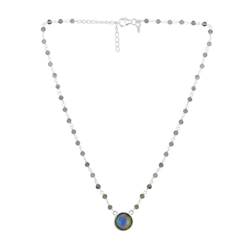Premium Sterling Silver Labradorite Pendant Necklace