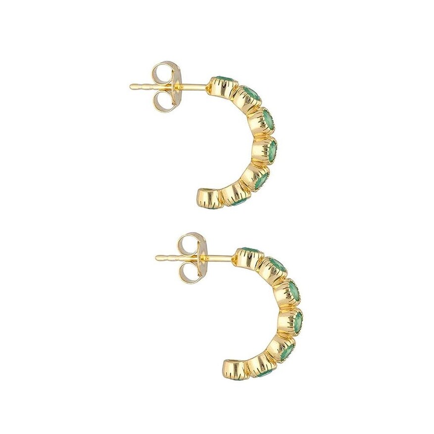 Premium YS Gems Green Onyx Stud Earrings - Gold Plated Sterling Silver