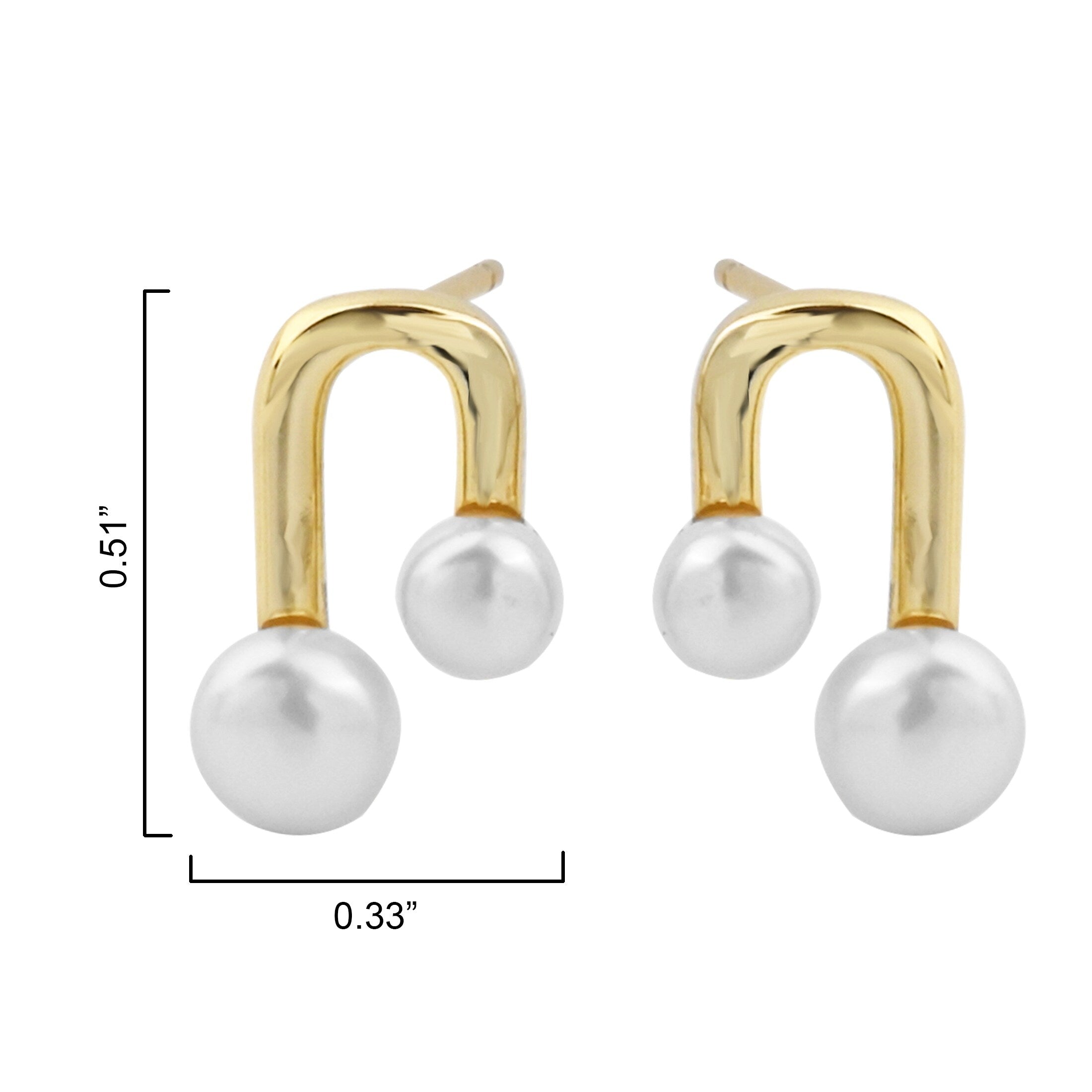 Ultimate 18KT Gold Over Sterling Silver Pearl Drop Earrings