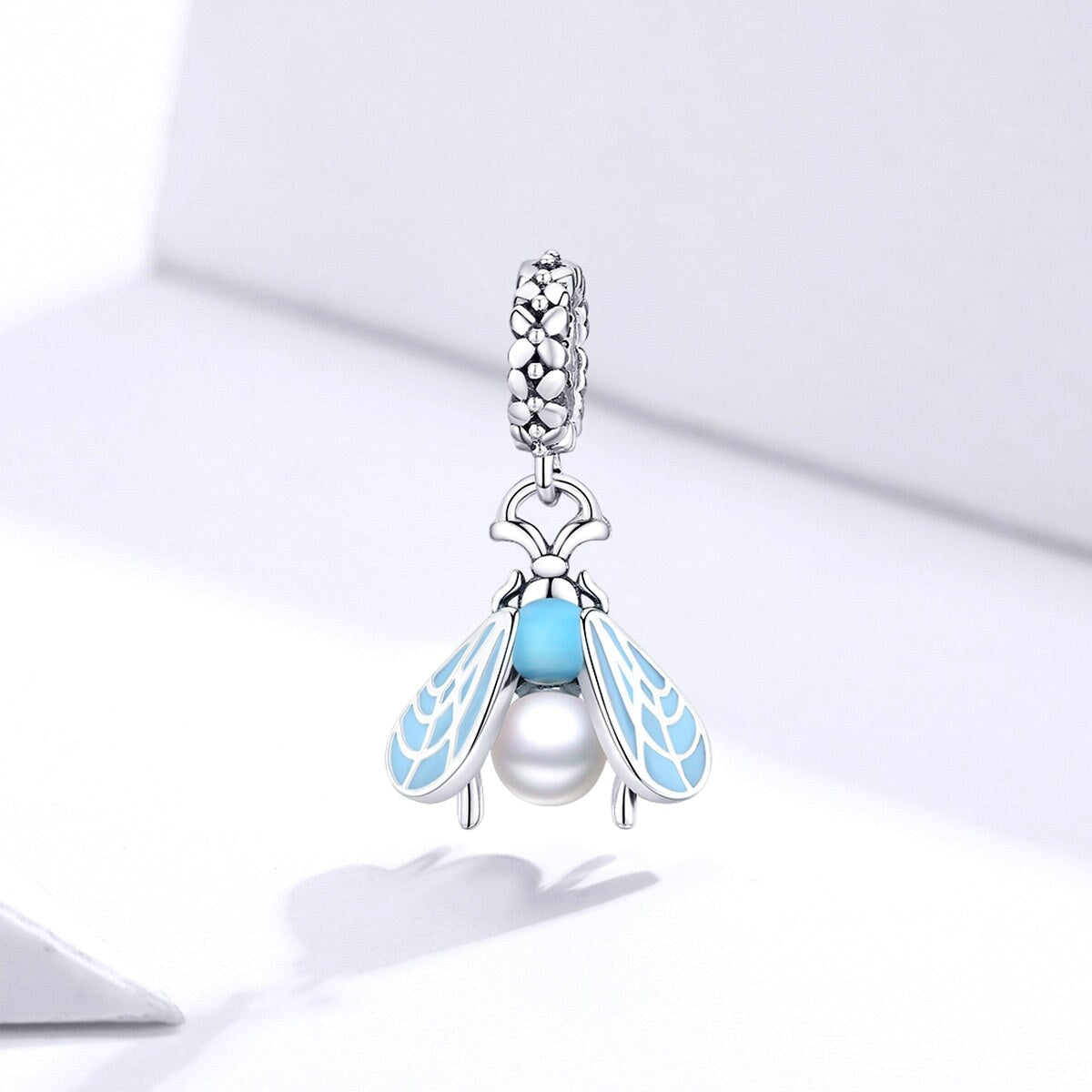 Premium Blue Enamel & Sterling Silver Bug Charm | Unique Jewelry Piece