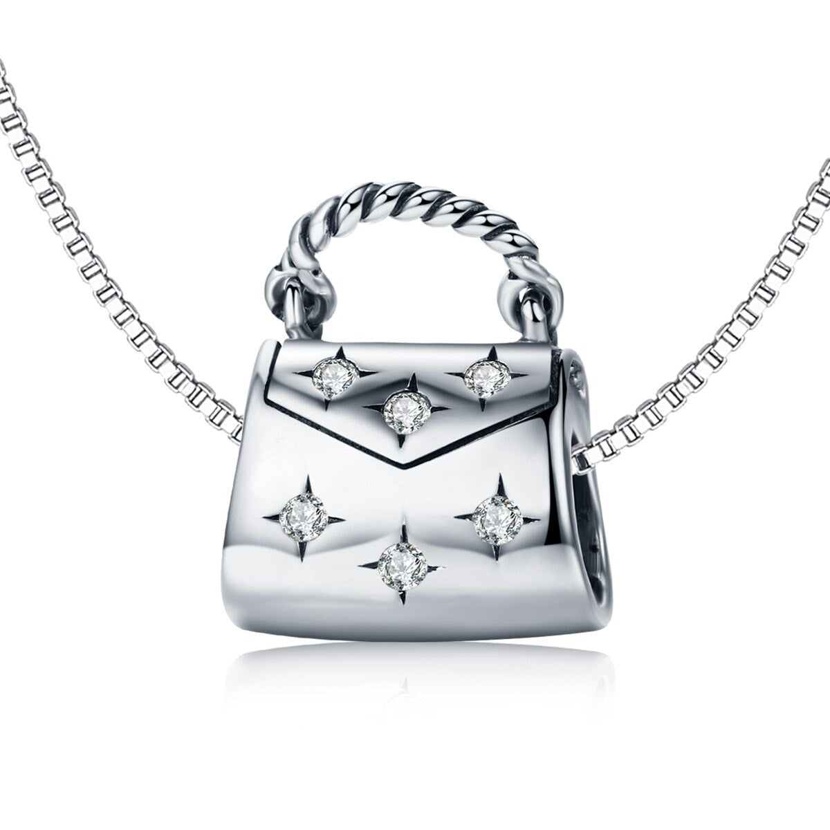Premium Cubic Zirconia & Sterling Silver Purse Charm - Ultimate Elegance