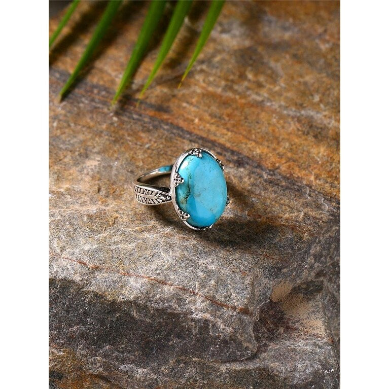 Premium Sterling Silver Blue Mohave Turquoise Ring – Ultimate Protection & Elegance