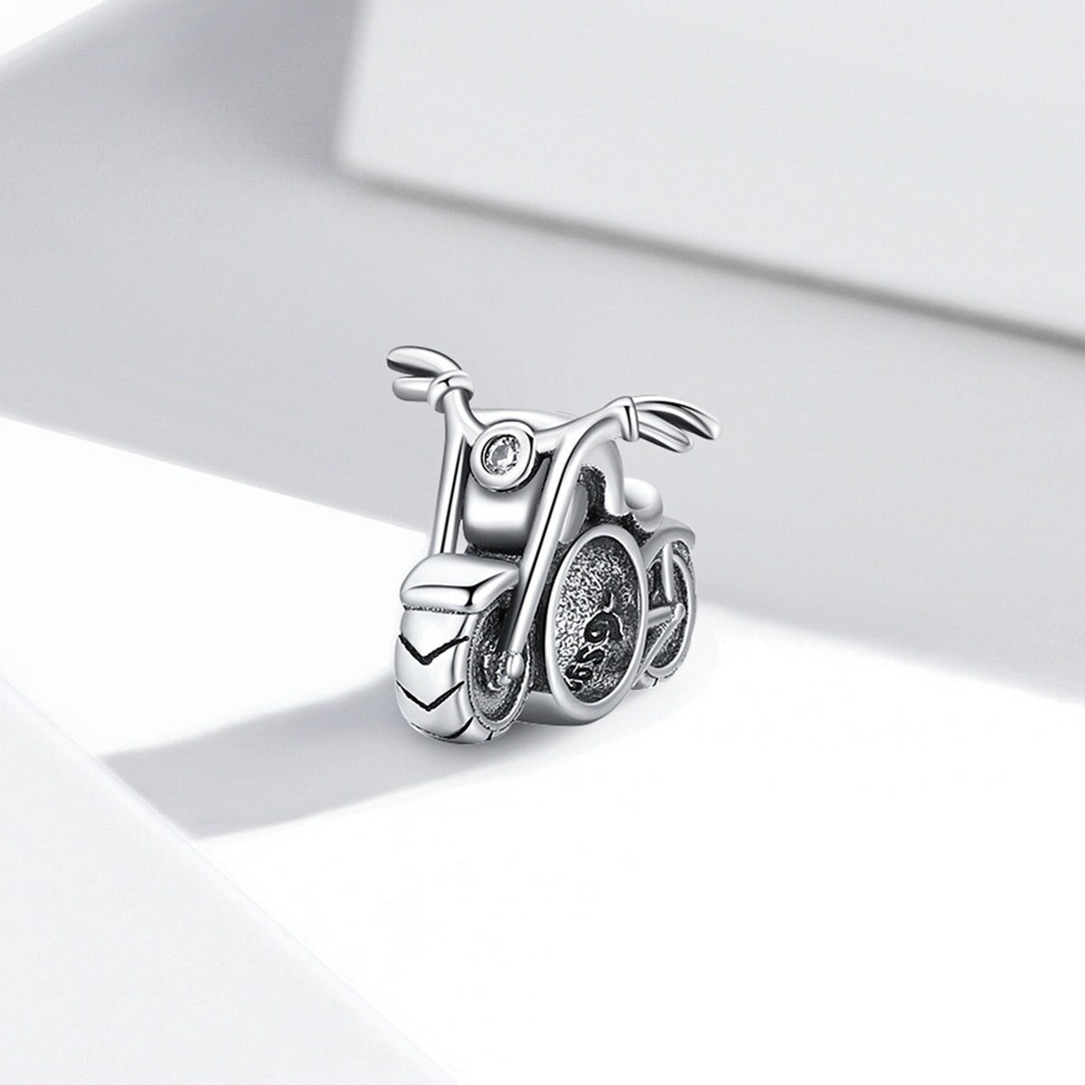Ultimate Sterling Silver Motorcycle Charm - Premium Jewelry for Adventure Lovers