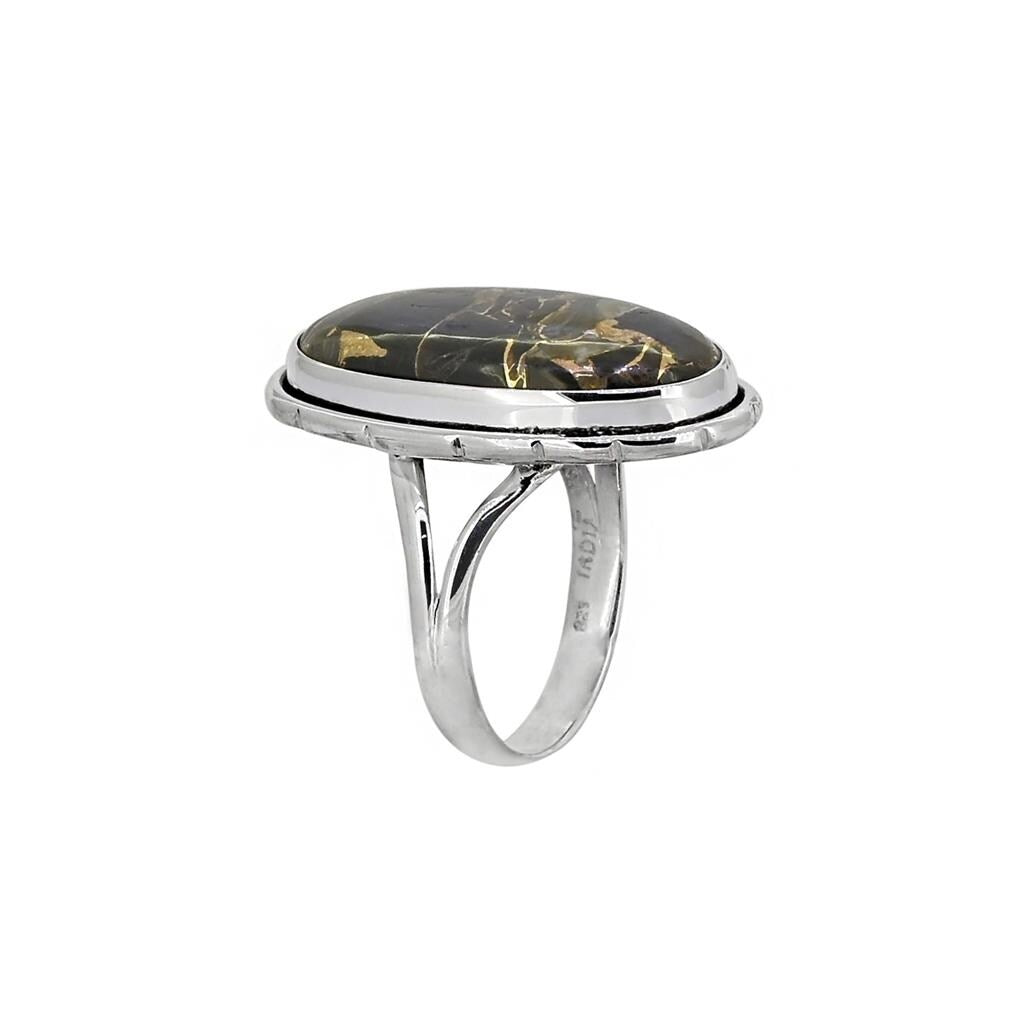 Premium Sterling Silver Black Copper Onyx Statement Ring - Ultimate Style Upgrade