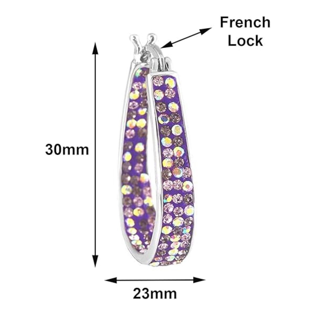 Premium Tanzanite Inside Out Crystal Hoop Earrings - Ultimate Elegance for Women