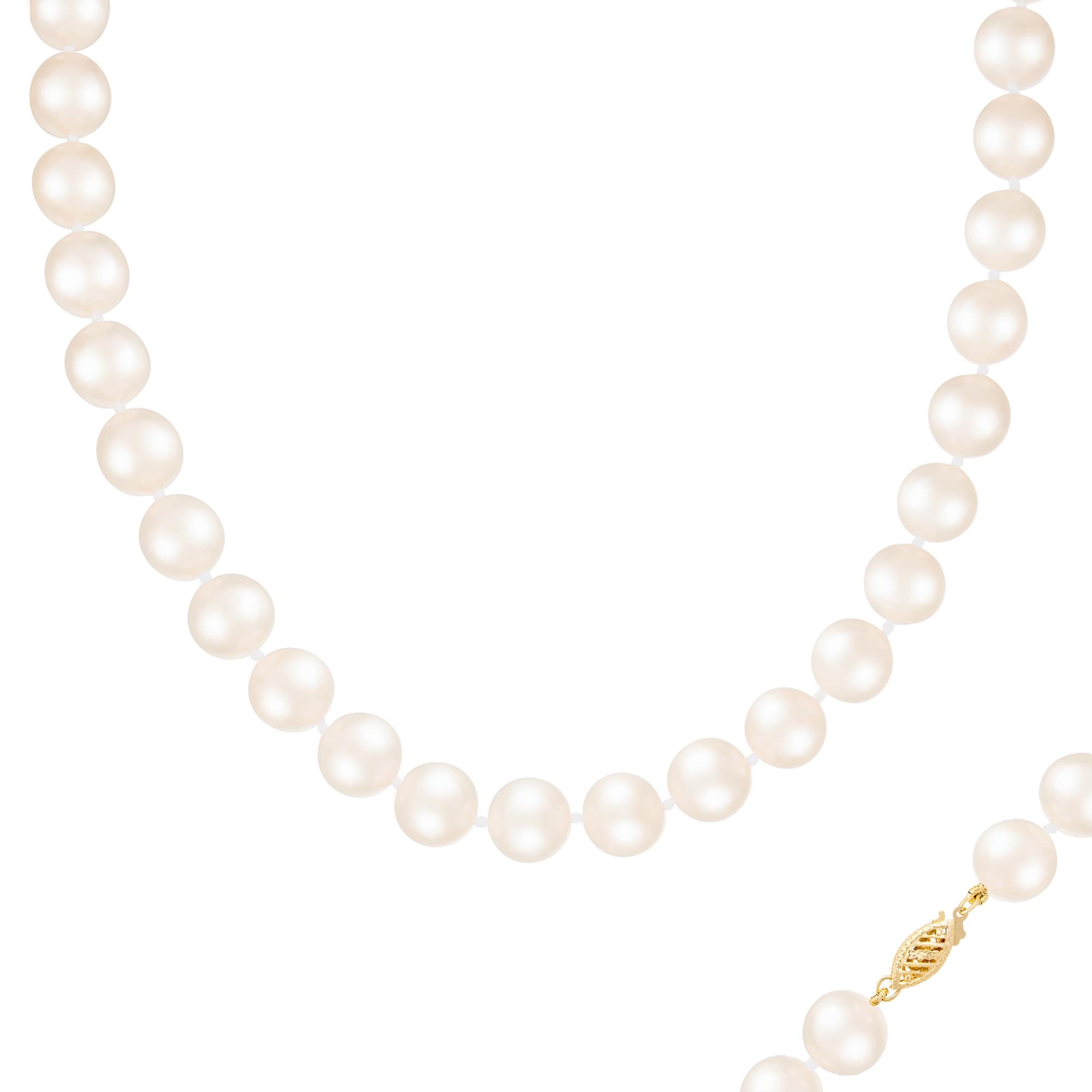 Premium Grey Freshwater Pearl Necklace in Yellow Gold