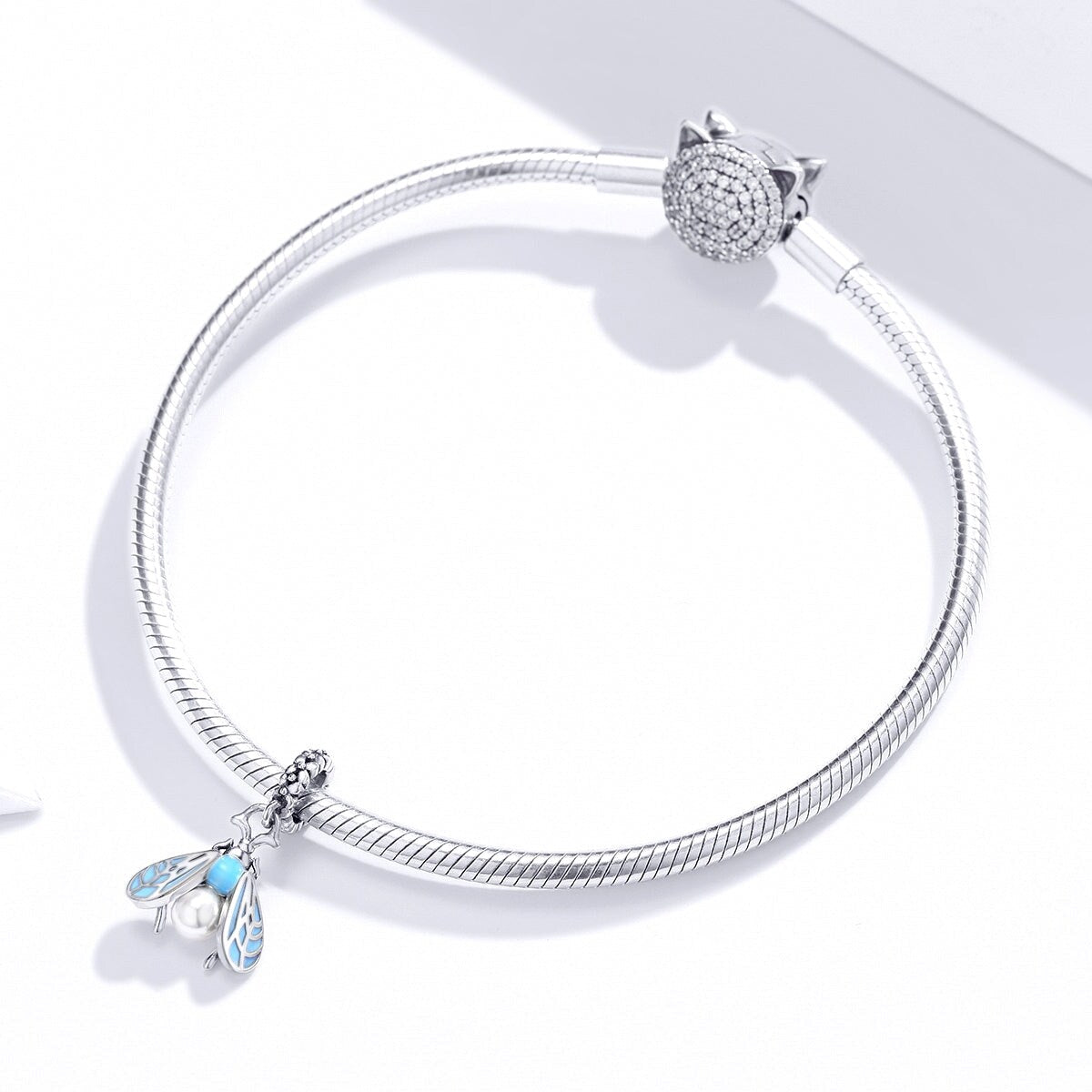 Premium Blue Enamel & Sterling Silver Bug Charm | Unique Jewelry Piece