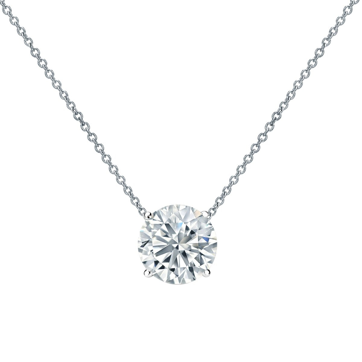 Ultimate Elegance: 14K Gold Lab-Grown Diamond Floating Solitaire Necklace (1.00 ct. tw., E-F VS-SI)