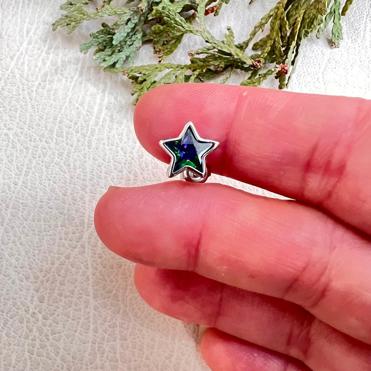 Premium Sterling Silver Mystic CZ Star Stud Earrings - Bold & Balanced