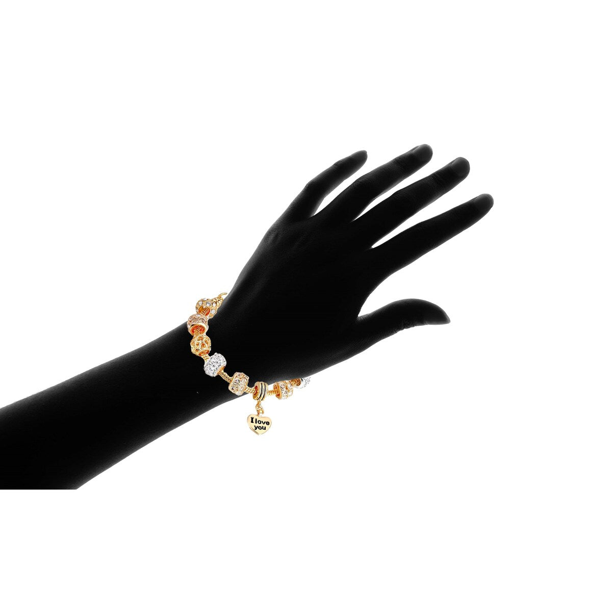 Premium Gold-Plated Crystal Heart Charm Bracelet - Ultimate Gift for Her