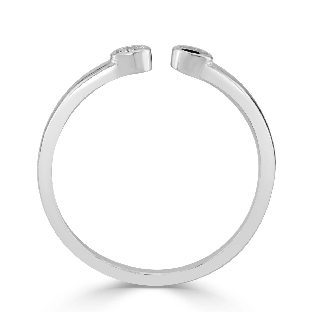 Premium RhythmRocks Sterling Silver Black & White CZ Two Stone Ring - AAA Quality