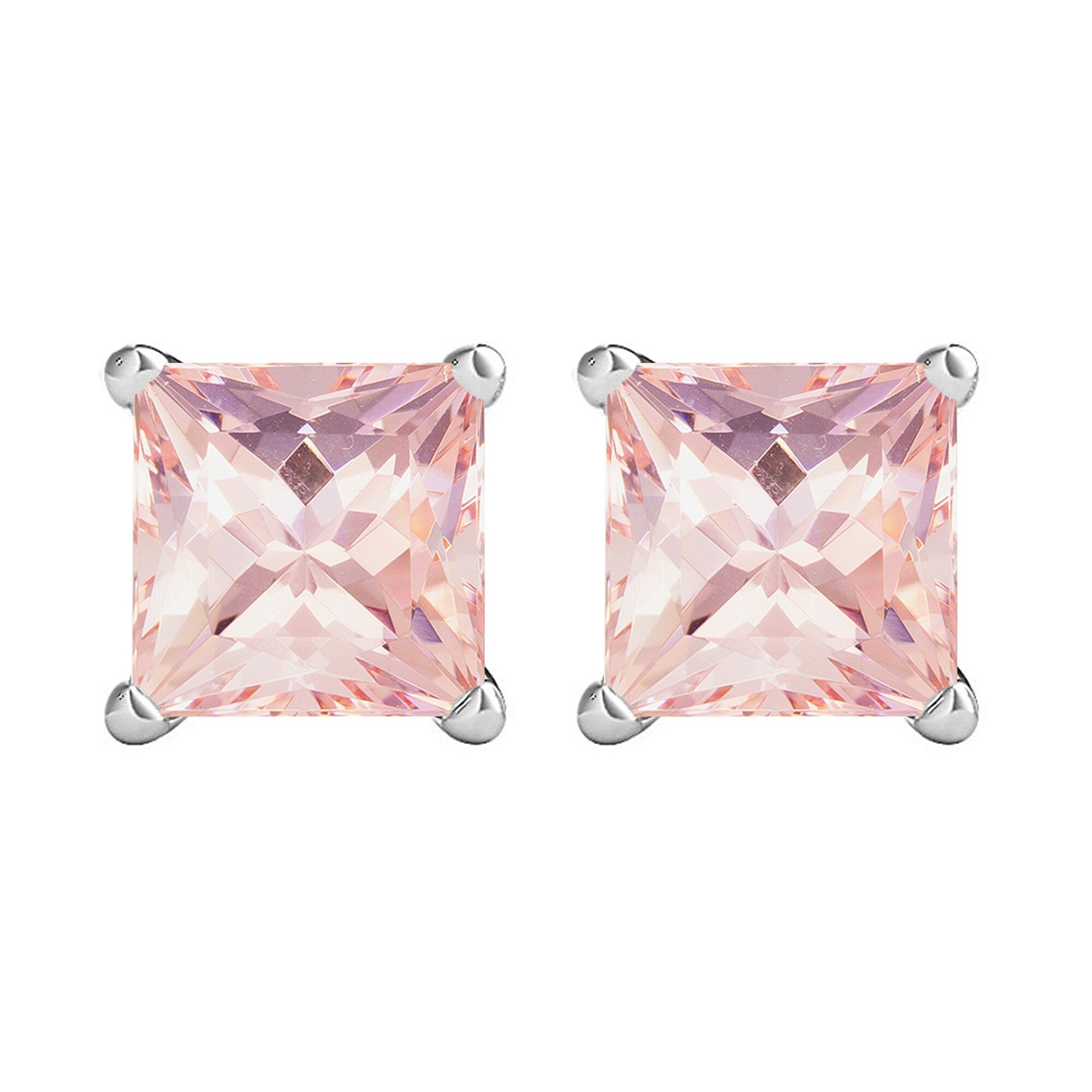 Ultimate Morganite Sterling Silver Jewelry Set: Solitaire Pendant & Stud Earrings for Women