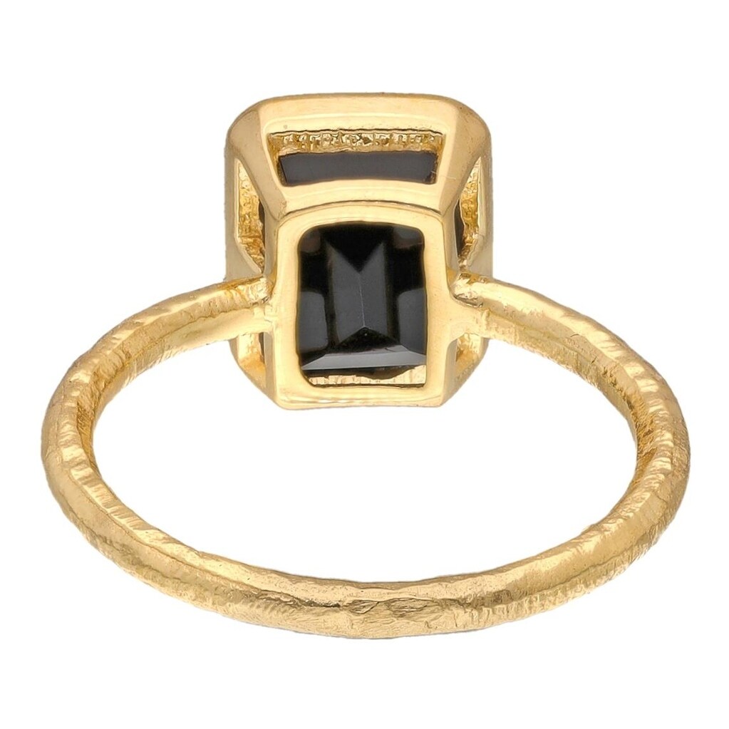 Premium Gold Plated Sterling Silver Black Onyx Bohemian Ring - Ultimate Style & Focus