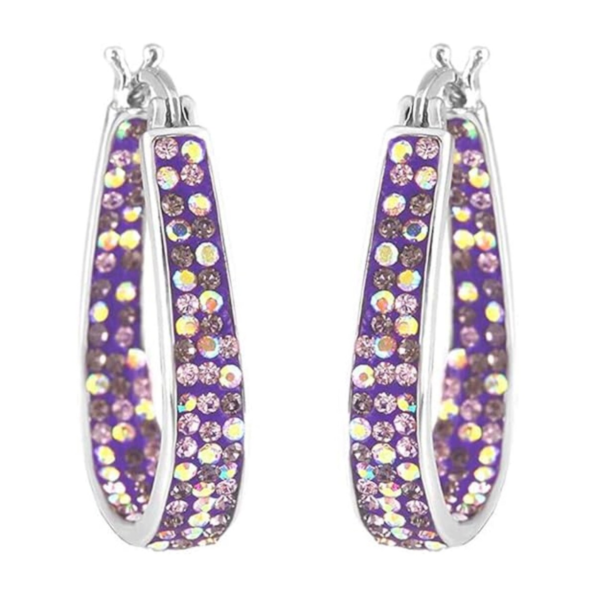 Premium Tanzanite Inside Out Crystal Hoop Earrings - Ultimate Elegance for Women