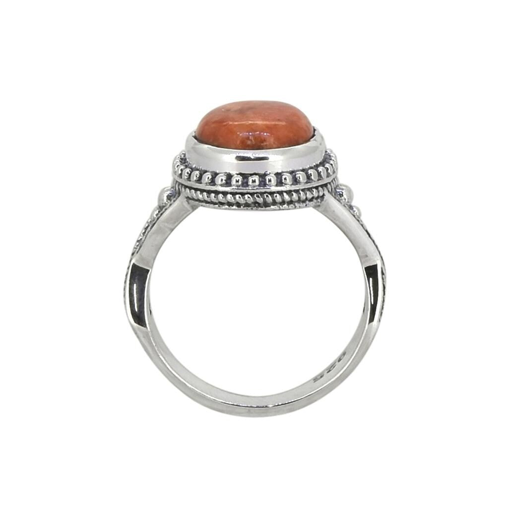 Premium Sterling Silver Orange Mohave Turquoise Ring - Timeless Elegance