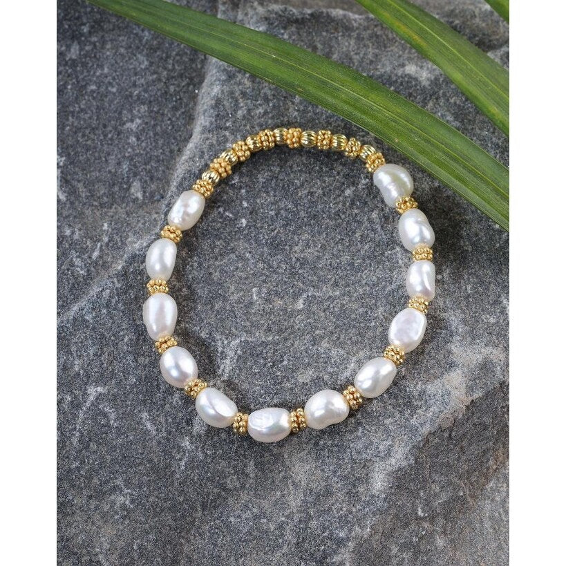 Premium YS Gems Brass Pearl Beads Bracelet - Ultimate Elegance for Gemini