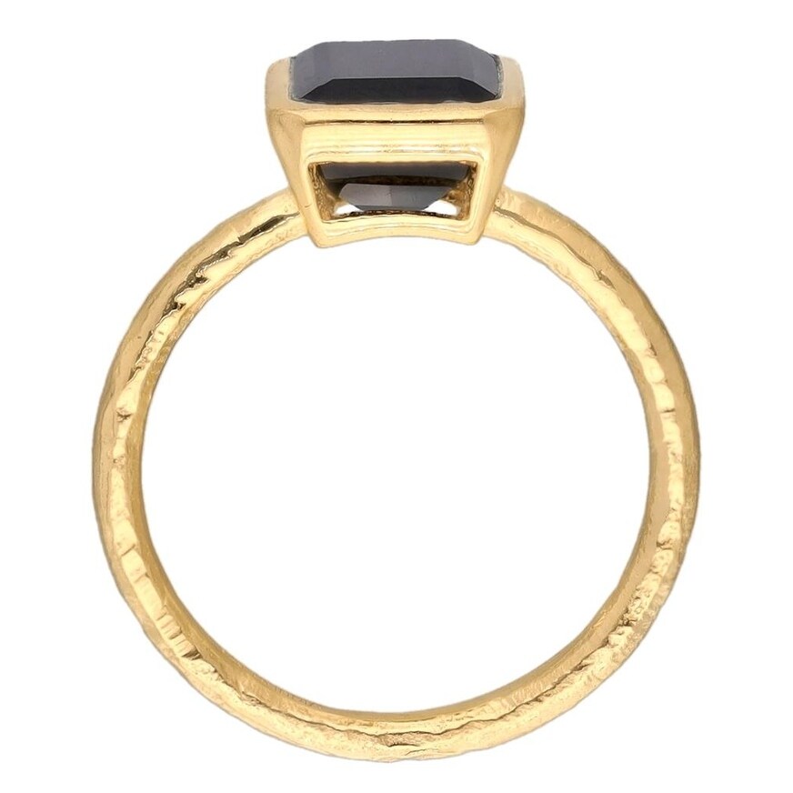 Premium Gold Plated Sterling Silver Black Onyx Bohemian Ring - Ultimate Style & Focus