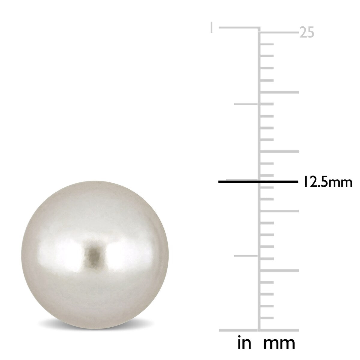 Premium Sofia B. 12mm Cultured Freshwater Button Pearl Earrings in 14k White Gold