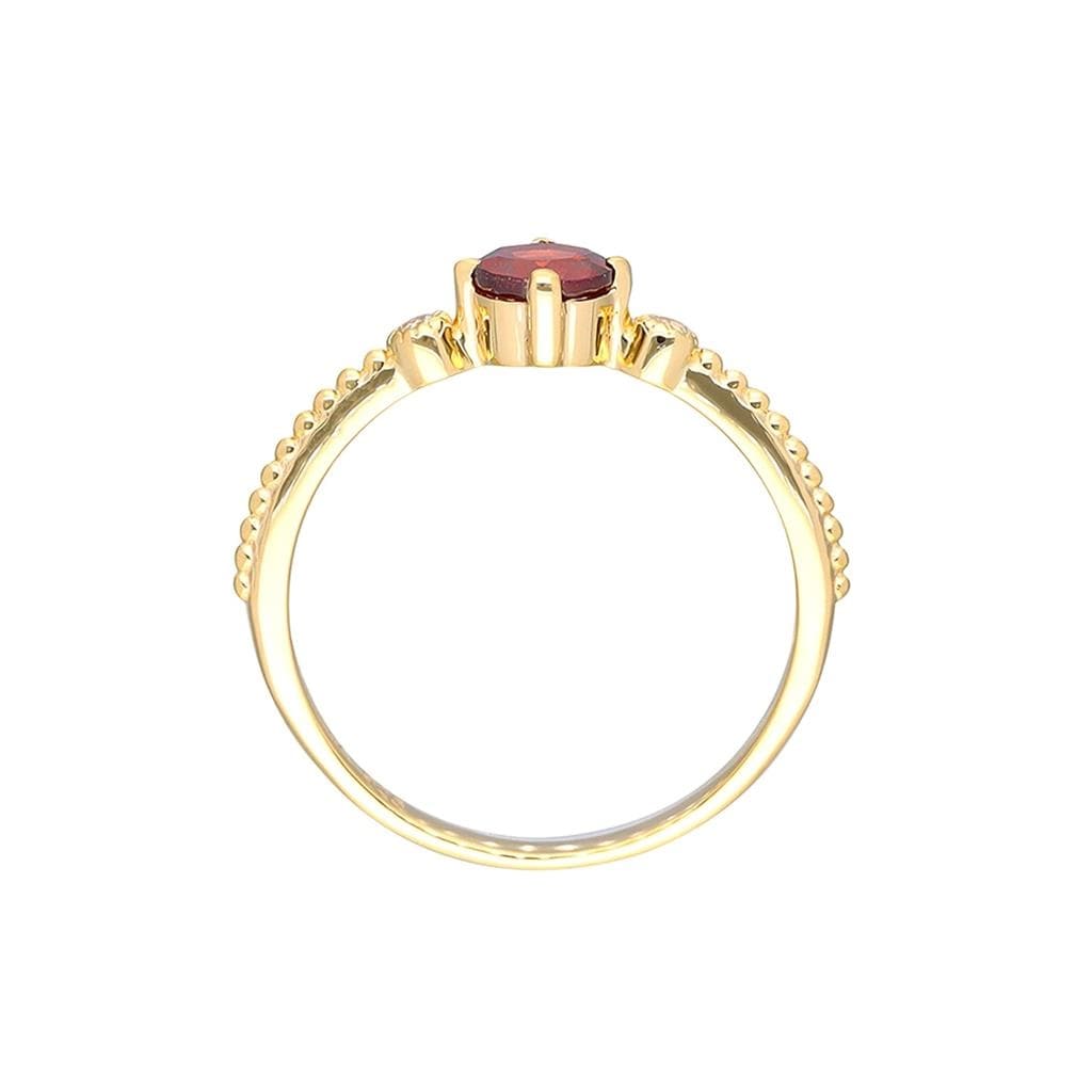 Premium YS Gems Garnet & White Topaz Gold-Plated Sterling Silver Band Ring