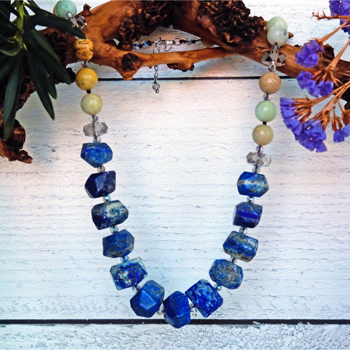 Premium Lapis Lazuli & Mixed Stone Statement Necklace