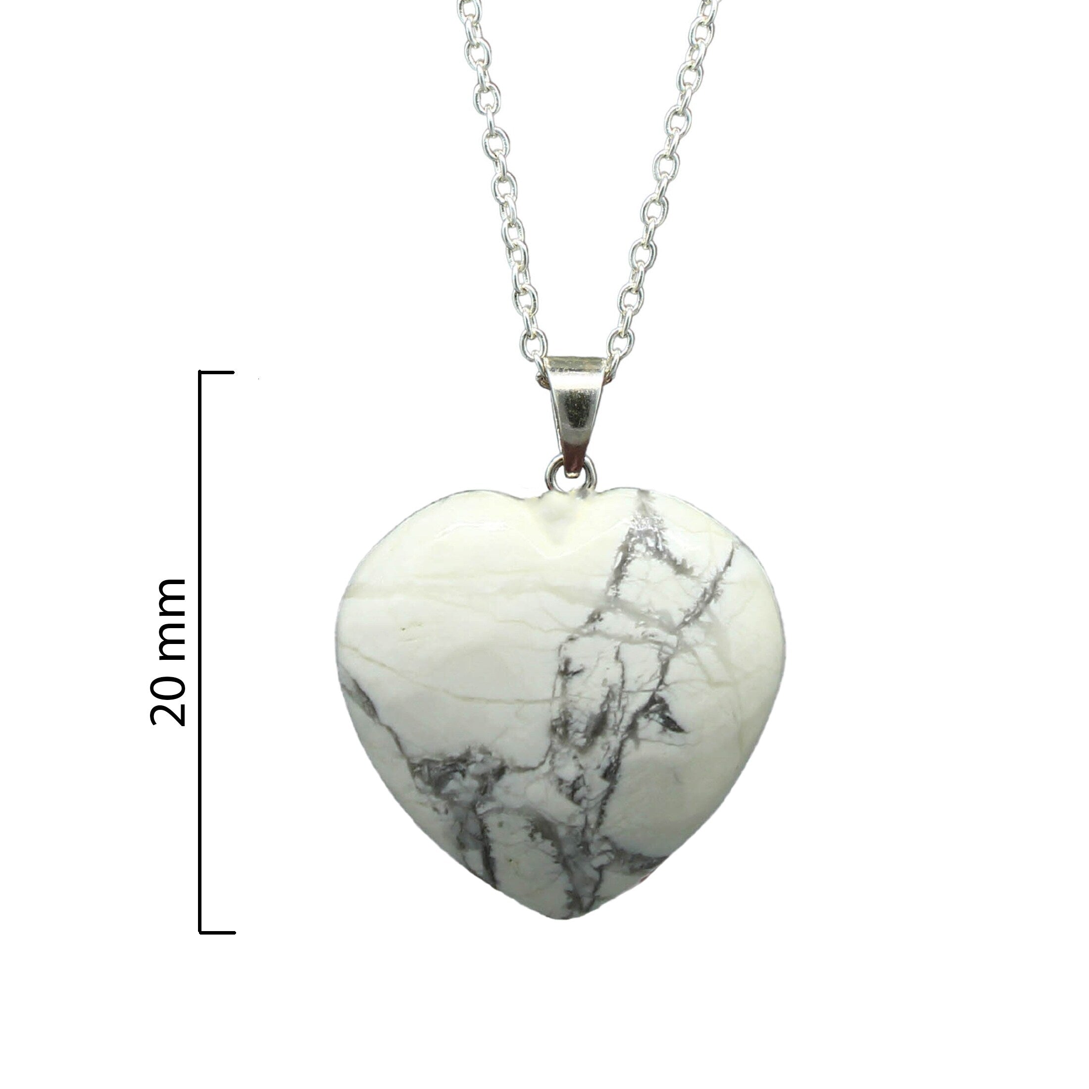 Premium V3 Jewelry Sterling Silver Howlite Heart Pendant – Ultimate Gift for Women