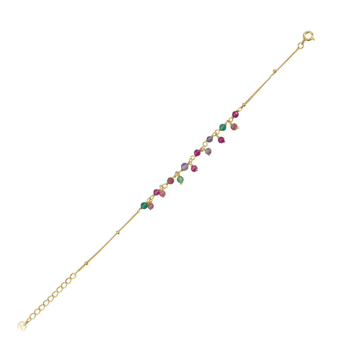 Premium 18K Gold-Plated Multi-Gemstone Elegance Bracelet