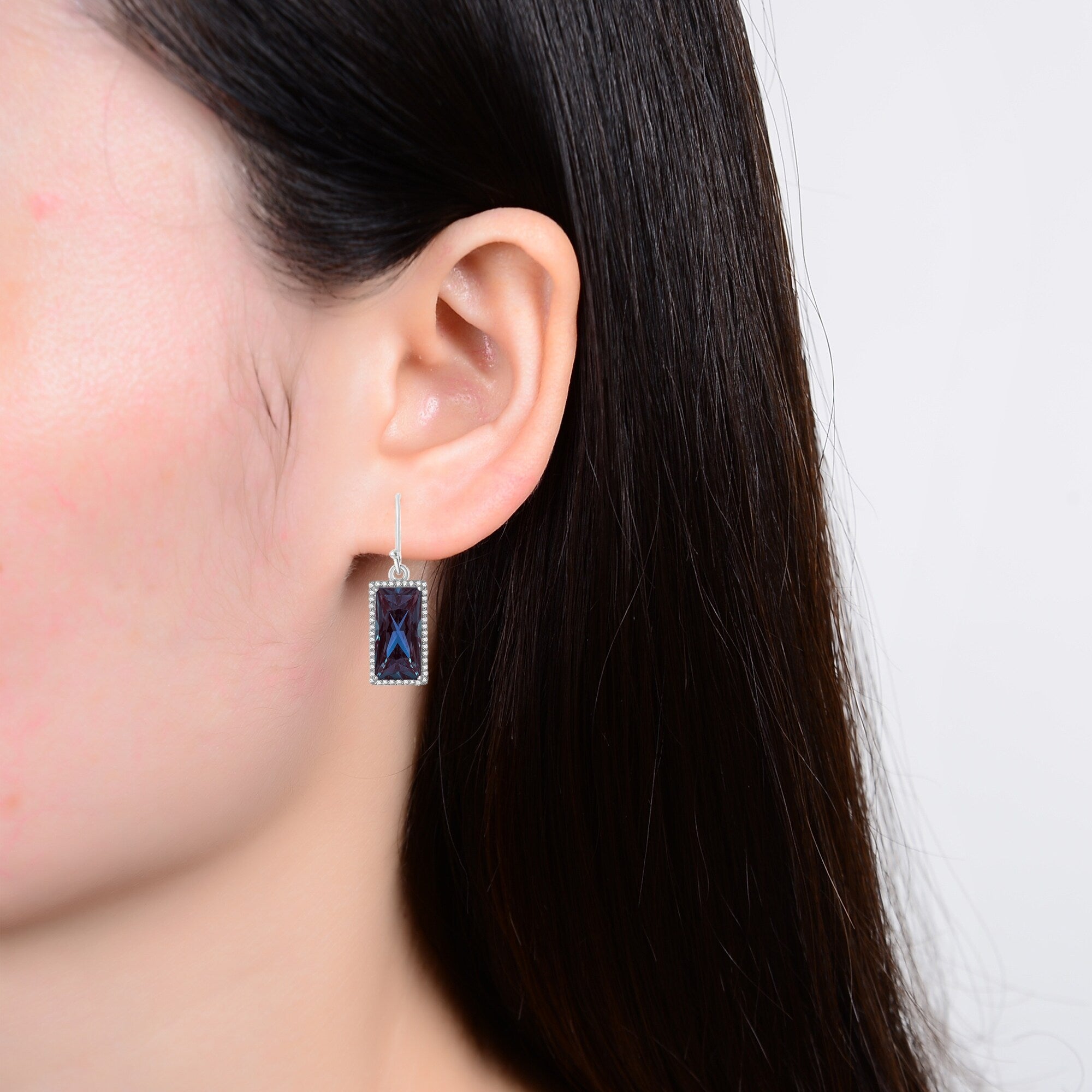 Premium Sterling Silver 15.50CT Color-Changing Alexandrite & Natural White Topaz Drop Earrings